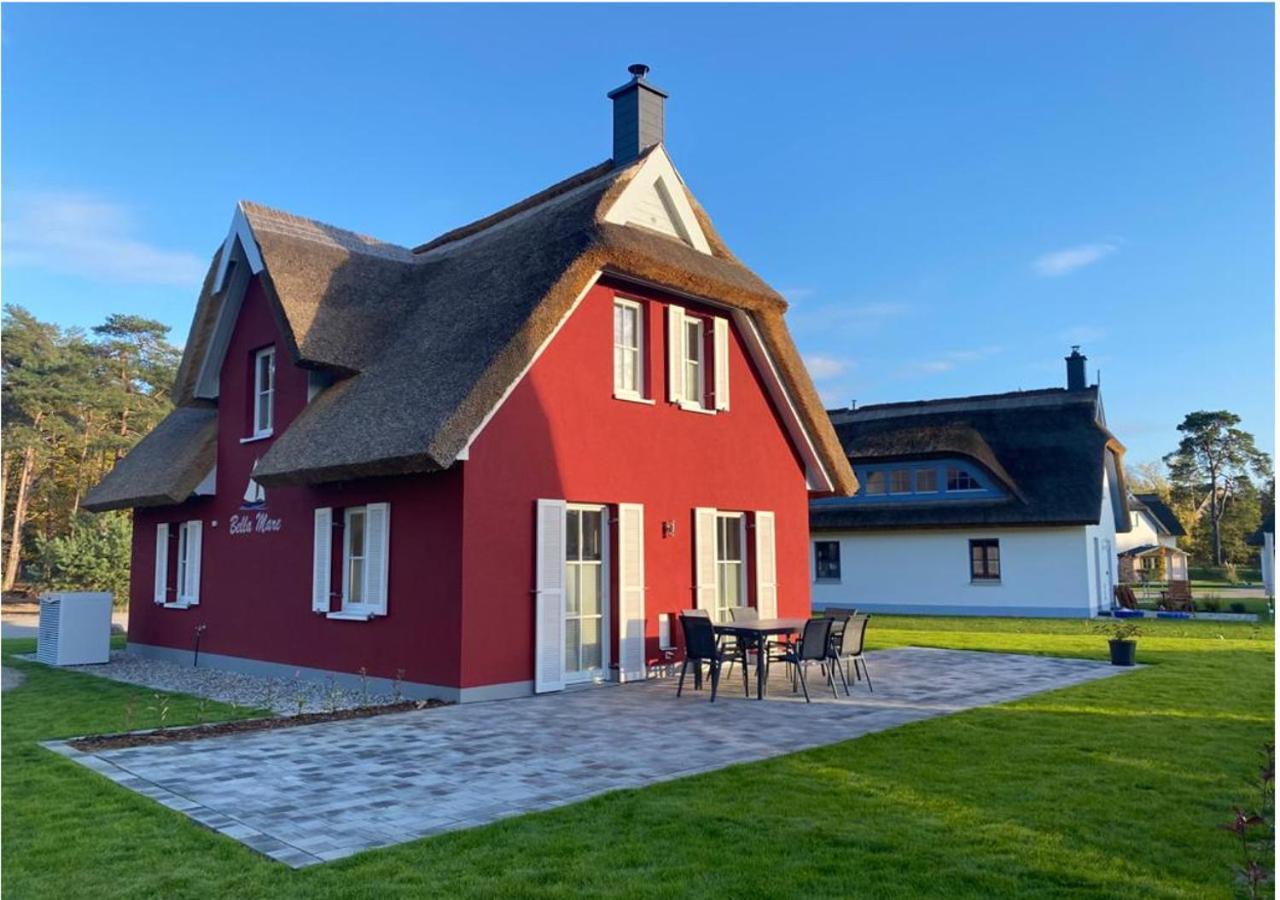 Modernes Reetdach-Ostseeferienhaus Bella Mare, Insel Usedom Mit Sauna, Kamin & Sonnenterrasse Zirchow ภายนอก รูปภาพ