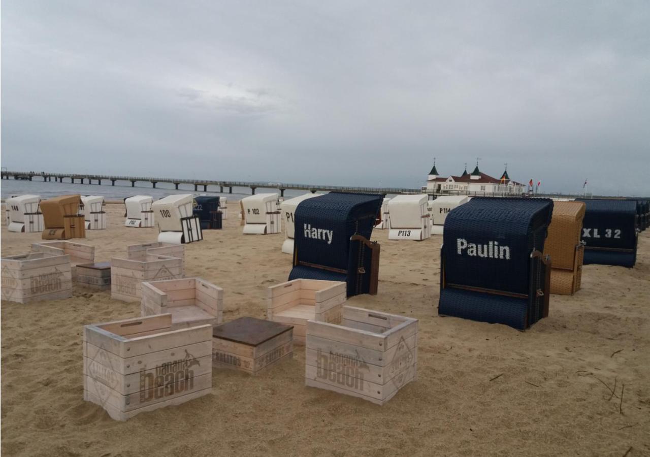 Modernes Reetdach-Ostseeferienhaus Bella Mare, Insel Usedom Mit Sauna, Kamin & Sonnenterrasse Zirchow ภายนอก รูปภาพ