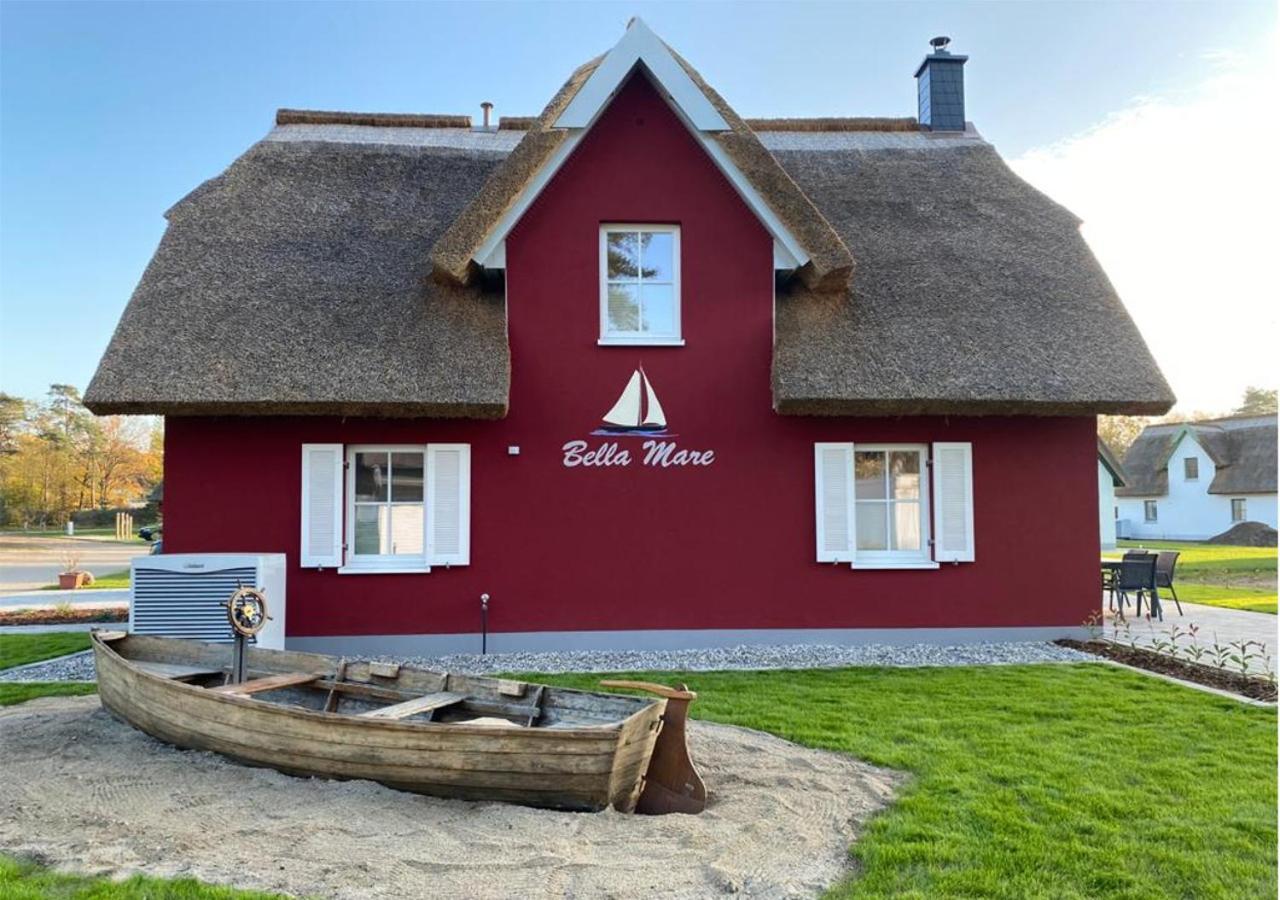 Modernes Reetdach-Ostseeferienhaus Bella Mare, Insel Usedom Mit Sauna, Kamin & Sonnenterrasse Zirchow ภายนอก รูปภาพ