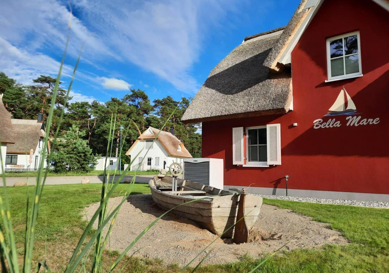 Modernes Reetdach-Ostseeferienhaus Bella Mare, Insel Usedom Mit Sauna, Kamin & Sonnenterrasse Zirchow ภายนอก รูปภาพ