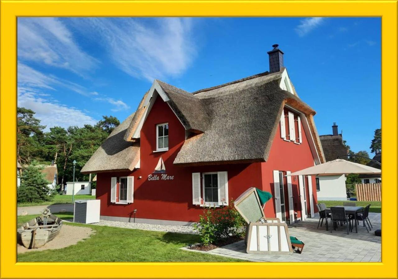 Modernes Reetdach-Ostseeferienhaus Bella Mare, Insel Usedom Mit Sauna, Kamin & Sonnenterrasse Zirchow ภายนอก รูปภาพ